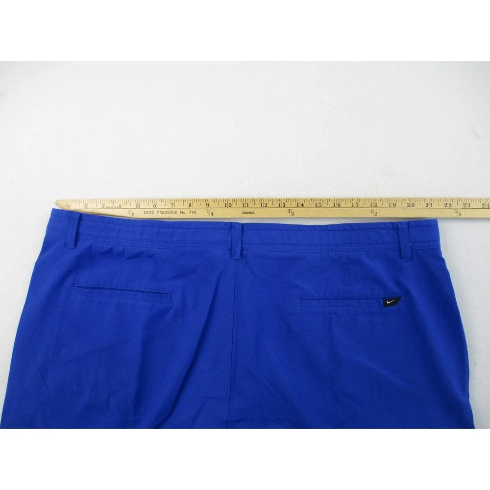 Nike Golf Shorts Men 42 Blue Flat Front Performance Stretch Swoosh Logo Utility